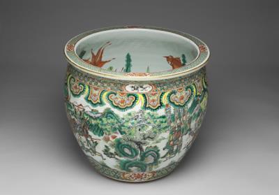 图片[2]-Basin with wucai polychrome decoration of figures and goldfish, Qing dynasty (1644-1911)-China Archive